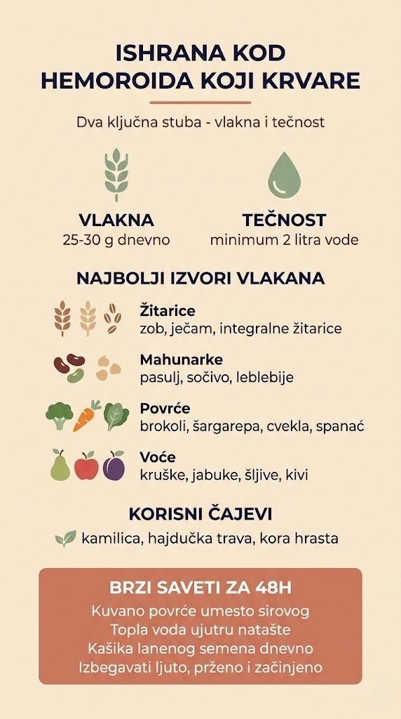 ishrana kod hemoroida koji krvare